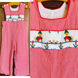 MARY JAMES RED WINDOWPANE LONGALL/ROMPER